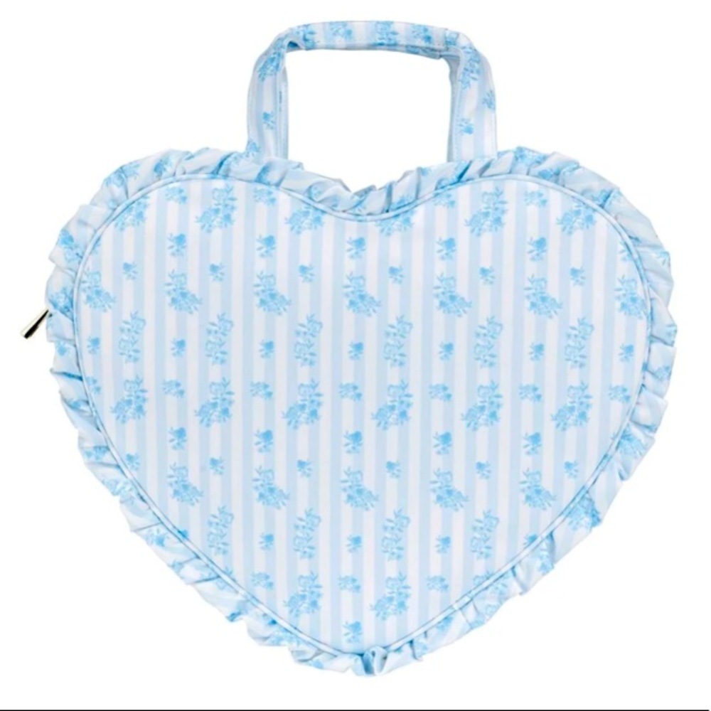 Stoney clover lane High tea raffle heart tote large fine China print blue nwt